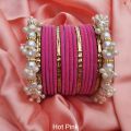 bangles for girls , Gajra bangles set , velvet bangles set with trendy Gajra kary , Gajra velvet glass bangles set for girls , velvet glass bangles for girls. 