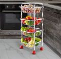 Vegetable And Fruit Heavy Trolley Kitchen Rack 4 Steps. 