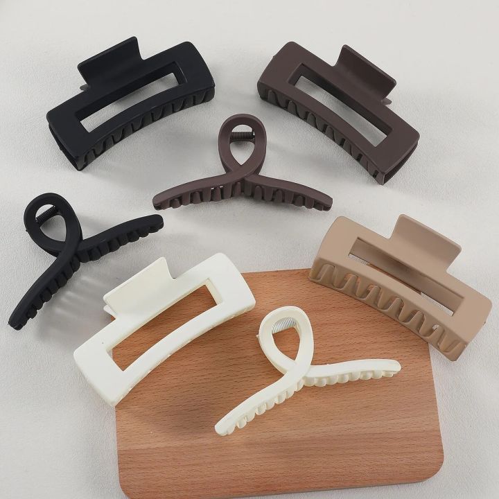 2Pcs Headwear Set Women Fashion Claw Clip Coffee Black Acrylic Large