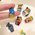 6pcs the Simpsons Enameled Pins Set Featuring Homer Marge Bart & Lisa - Cute Brooch Badges for Backpack Collar Lapel Jewelry. 
