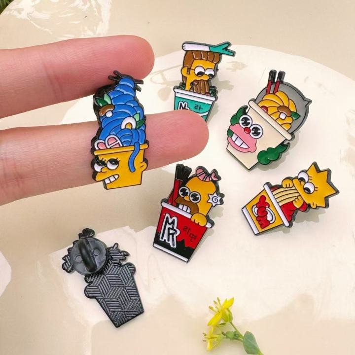 6pcs%20the%20Simpsons%20Enameled%20Pins%20Set%20Featuring%20Homer%20Marge%20Bart%20&%20Lisa%20-%20Cute%20Brooch%20Badges%20for%20Backpack%20Collar%20Lapel%20Jewelry%20-%20Image%204