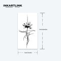 Ink Lotus Flower temporary tattoo sticker, waterproof magic tattoo, lasts to 15 days fake tattoo, semi permanent tattoo.