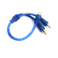 1 RCA Female To 2 Male Splitter Stereo Audio Y Adapter Cable Wire Connector. 