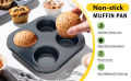 6 Holes Cupcake Baking Tray Non Stick Cake Baking Pan Round Shape Tool Cake Mold. 