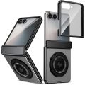 360 Rotating Ring Holder Magnetic Hinge Protection Phone Case for Samsung Galaxy Z Flip 7 6 5 4 3 Flip7 with Tempered Film Cover. 