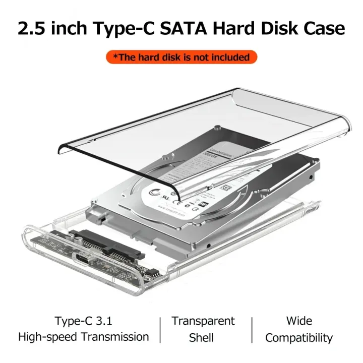 USB%203.0/Type%20C%20External%20Hard%20Drive%20Enclosure%202.5%20Inch%20SATA%20to%20USB3.0%20UASP%20Clear%20Portable%20Hard%20Drive%20Case%20HDD%20Tool-Free%20-%20Image%204