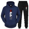 Men's Tracksuit Hooded Sweatshirt+Sweatpants 2 Pcs Sets Sports Suit Casual Jogger Sportswear 2 Piece Male Fleece Streetwear Sets. 