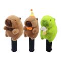 Golf Driver Headcover Plush cartoon capybara golf club Protective covers for 3/5 wood clubs, club head covers golf supplies. 