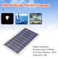 2W 5W Solar Panel With USB Waterproof Outdoor Hiking And Camping Portable Battery Mobile Phone Charging Bank Charging Panel 5V.