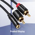 Vention Jack 3.5mm Female to 2RCA male audio Adapter Cable for Amplifier TV Home Theater Laptop Jack 3.5mm audio Adapter Cable. 