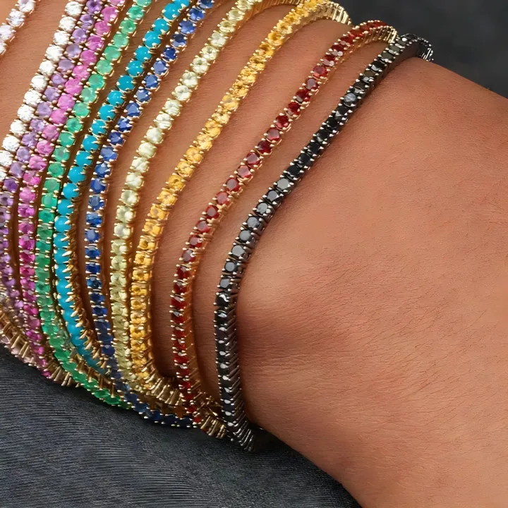 11PCS%20Fashion%20Shining%20Bracelet%20Stack%20Exquisite%20Rhinestone%20Elasticity%20Bracelet%20-%20Image%202