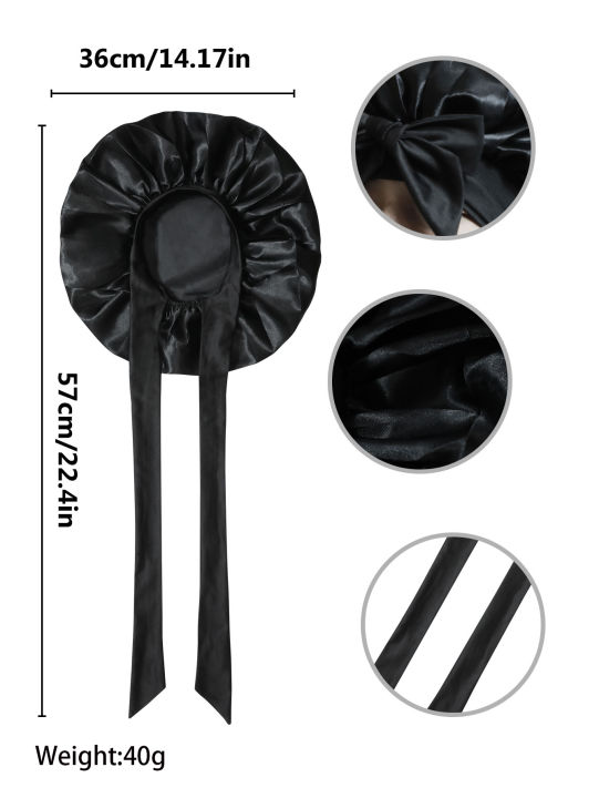 Satin%20Bonnet%20Silk%20Bonnet%20Adjustable%20Bonne%20For%20Sleeping%20Hair%20Bonnet%20With%20Tie%20Band%20Bonnets%20For%20Women%20Men%20-%20Image%204