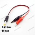 2 Pcs 1x male plug 1x female socket with corocodile clip Coaxial power connector with 8 inch cable and crocodiles Alligator clip 12V DC Voltage Power Test Lead Cable Crocodile Wire Connector. 