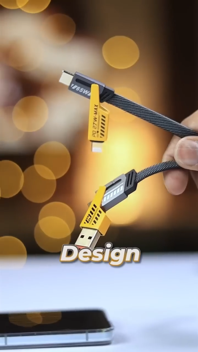 4-in-1 USB C To C Metallic PD Charging Cable TypeC Lightning Connector Nylon Braided PD 65W 27W Super Fast Charging for iOS Samsung Xiaomi Android / Apple IOS 15, 16