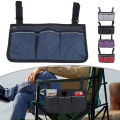 Camping Chair Armrest Storage Bag Wheelchair Beach Chair Side Bag With Reflective Strip For Fishing Camping Organizer Pouch. 