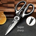 Multifunctional kitchen scissors Household fish cutting meat scissors Stainless steel scissors. 