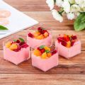 10/20Pcs 60ml Mini Plastic Square Dessert Cups Plastic Yogurt Mousses Dessert Cake Cup Christmas Party Supplies.