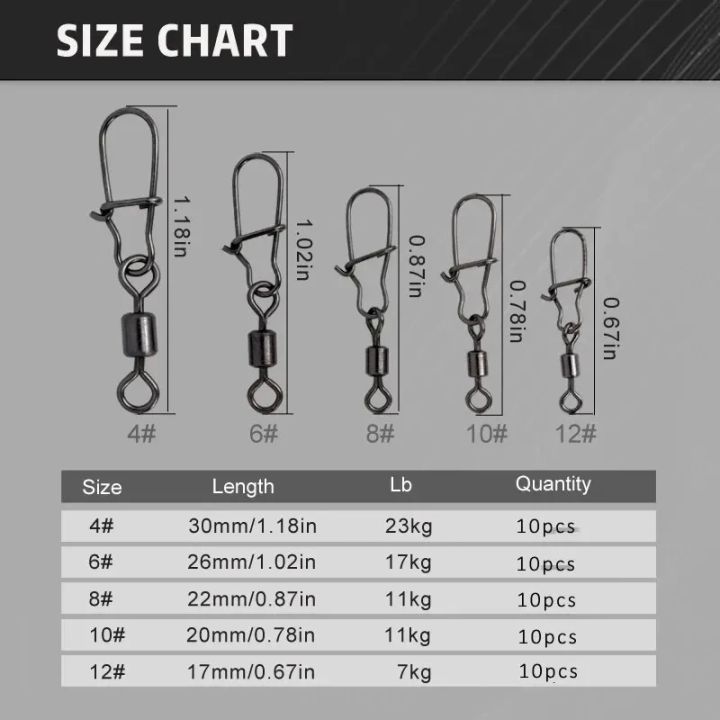 50pc/box%20Stainless%20Steel%20Fishing%20Connector%20Pin%20Bearing%20Rolling%20Swivel%20with%20Snap%20Fishhook%20Lure%20Accessories%20-%20Image%204