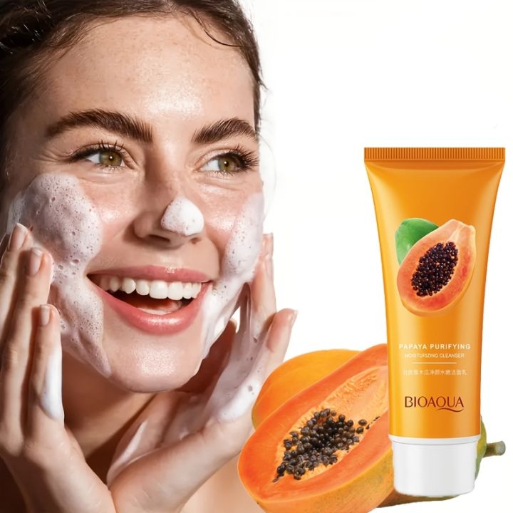BIOAQUA Papaya Extract Cleansing Beauty Skin Cleanser | Deep Cleansing Face Wash for Oil & Acne Control – 100g