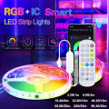 Tuya Smart WIFI RGBIC LED Strip Light Tape Addressable WS2811 IC Flexible RGB Neon LED Light USB APP Control for Alexa  lightify. 