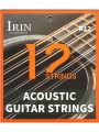 IRIN R12 12-string Folk Guitar Strings in Phosphor Bronze with PU Coating Acoustic Guitar Strings Folk Guitar Accessories Parts. 