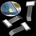 2pcs Transparent Car Vehicle Parking Ticket Receipt Permit Card Holder Clip Sticker Windscreen Plastic Universal Car Accessories. 