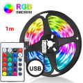 RGB Ambient Light Strip USB 5V LED 5050 Music Sync Flexible Tape Smart Home Lights Remote APP Control for Room TV DIY Decoration.