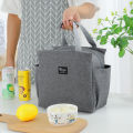 Lunch Bag Nylon Waterproof Thermal Insulation Large Capacity Double Side Pocket Portable Lunch Box Storage Bags Picnic Food Bags.