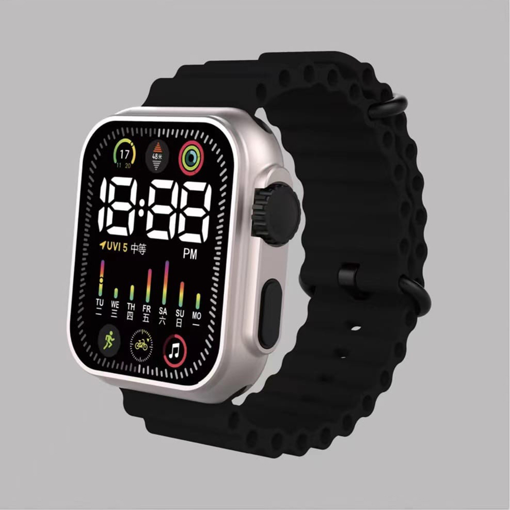 Silicone New Fashion Multicolor LED Sports Watch for Men