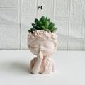 Pot for succulent Face Flower Pot Head Planter Pot Succulent Planter Cute Cactus Planter Closed Eyes Decor Mother's Day Gift. 