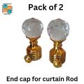 End Cap for curtain pipe 1inch, diamond shape, Golden, silver & brown color available. pack of 2. 