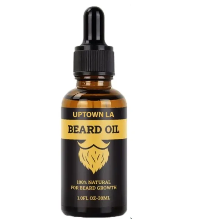 UPTOWN LA Beard Growth Oil for Men | Beard Growth Guaranteed with Argan & Geranium For faster Growth | For Beard Growth | Softness| Shine | Patchy Beard | 30 ML