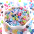 100pcs 4x7mm Acrylic Flower Beads Tiny AB Color Mix Shiny Loose Spacer Beads For Jewelry Making Diy Bracelet Necklace Keychain.