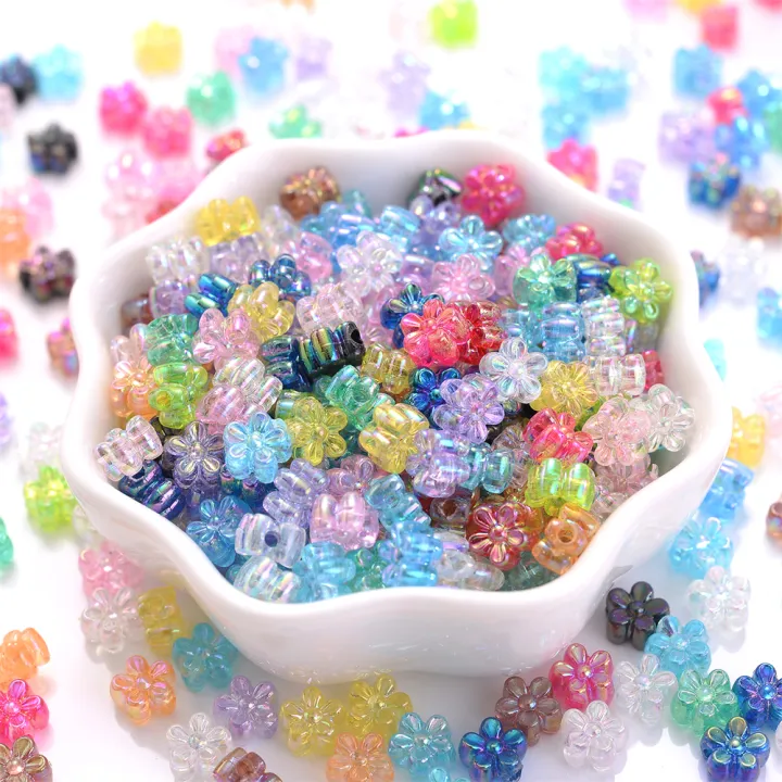 100pcs%204x7mm%20Acrylic%20Flower%20Beads%20Tiny%20AB%20Color%20Mix%20Shiny%20Loose%20Spacer%20Beads%20For%20Jewelry%20Making%20Diy%20Bracelet%20Necklace%20Keychain%20-%20Image%202