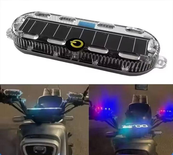 Solar Car Flashing Light Electric Motorcycle Truck Brake Taillight Modification Auto Anti-rear-end Explosion Flashing Light Amag