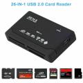 USB 2.0 Card Reader Adapter Support TF CF SD MMC MS XD Mini Memo 26 IN 1 Memory Card Reader USB External SD Mini Micro M2 MMC XD. 