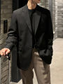 Menswear Classic Blazer Mens Casual Lightweight Jacket Autumn Korean Style Black Coat Fashion High Street Single-breasted Blazer.