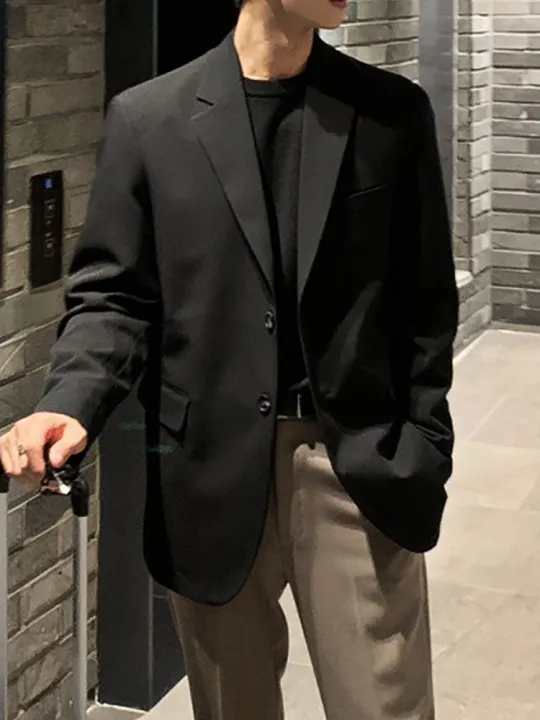 Menswear%20Classic%20Blazer%20Mens%20Casual%20Lightweight%20Jacket%20Autumn%20Korean%20Style%20Black%20Coat%20Fashion%20High%20Street%20Single-breasted%20Blazer%20-%20Image%204