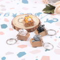 Cute Little Carton Box Cat Keychain For Women Men Personality Letter Take Me Away”Key Ring Funny Animal Handbag Car Key Holder. 