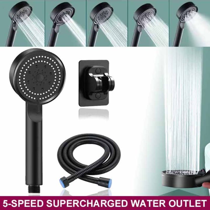 Household Bathroom Shower Head 5 Modes Adjustable High Pressure Water ...