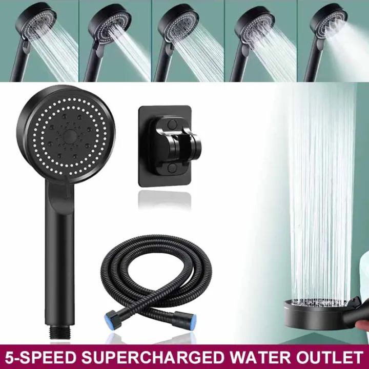 Household Bathroom Shower Head 5 Modes Adjustable High Pressure Water ...