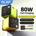 80W USB Charger with Retractable Type C Cable USB C Charger for iPhone 16 15 iPad Laptop Type C Mobile Phone Fast Charger.