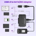 USB 3.0 to IDE and SATA Adapter, Universal External Hard Drive Adapter 2.5 or 3.5" SATA or IDE HDD SSD SATA to USB 3.0 Converter.