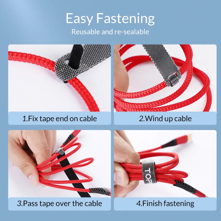 TOPK%20Releasable%20Cable%20Organizer%20Ties%20Mouse%20Earphones%20Wire%20Management%20Nylon%20Cable%20Ties%20Reusable%20Loop%20Hoop%20Tape%20Straps%20Tie%20-%20Image%202
