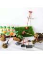 7 Miniature Gardening Tools, Outdoor Planting Scene Tools, Miniature Version of Vegetable and Fruit Planting Experience.