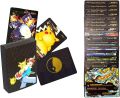 Poki-Moon Foil Playing Cards Set for Kids | 55 Different Characters Assorted Cards TCG Deck Box - V Series Cards Vmax GX Rare Cards (Black). 