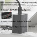 USB 3.1 Type C USB C Laptop Charger Power Adapter Converter USB Type C Female to 4.0*1.35 5.5*2.5 4.5*3.0 4.0*1.7mm Dc Plug Jack.
