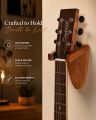 Premium Wooden Guitar Wall Mount Hanger | Acoustic & Electric Guitar Holder | Wall Mounted Guitar Hook Stand | Solid Wood Guitar Rack.