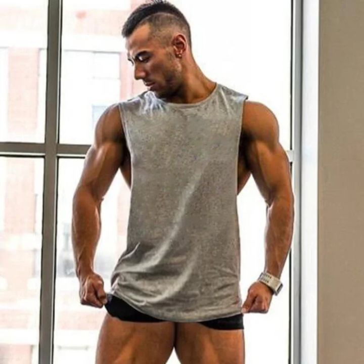 Plain%20Mens%20Running%20Vests%20Cotton%20Side%20Cut%20Off%20Sportswear%20Summer%20Gym%20Tank%20Tops%20Bodybuilding%20Sleeveless%20Shirt%20Fitness%20Clothing%20-%20Image%207