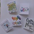 Congratulations (b) Mini Cards - Pack of 5 - Size (5 x 5) cm. 